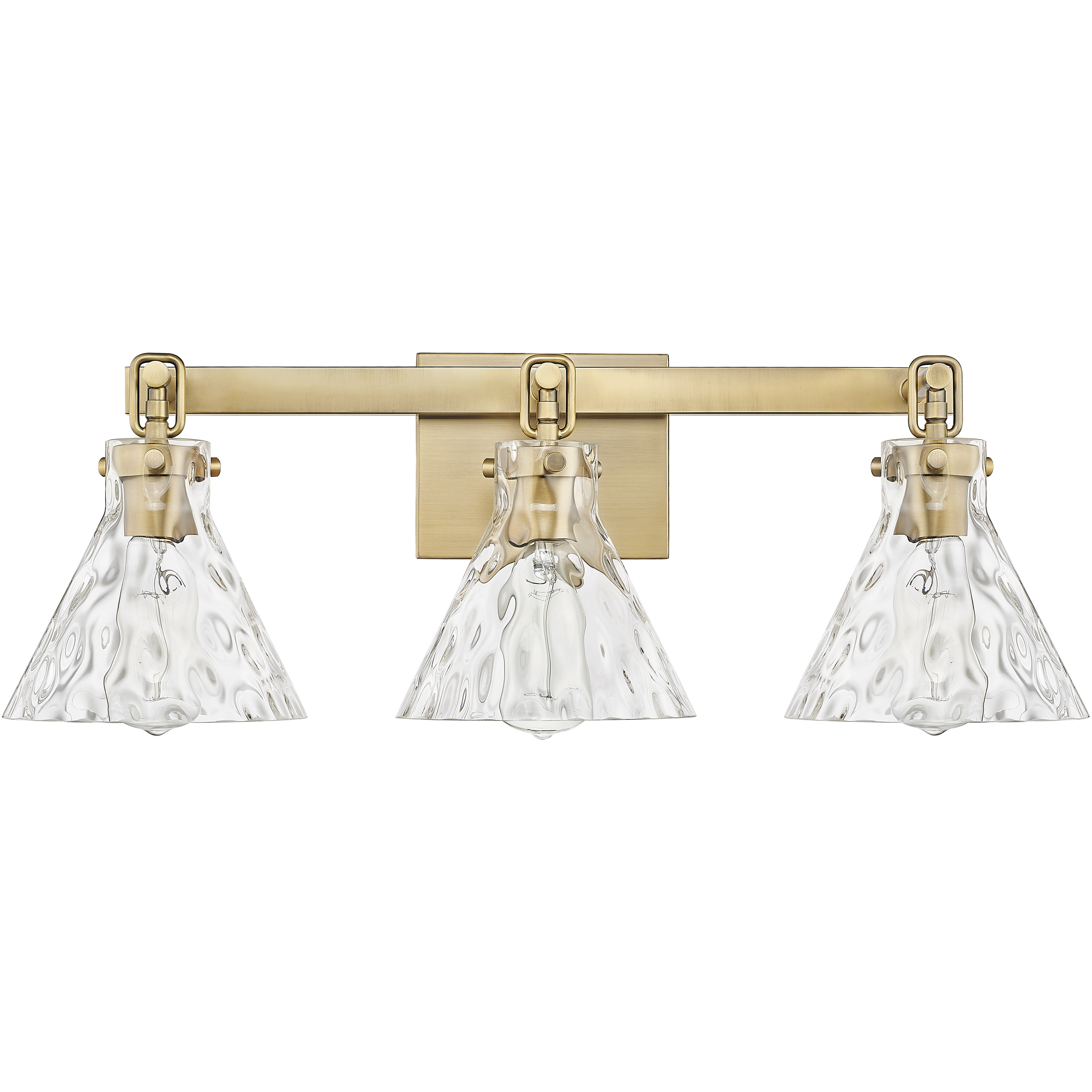 Barlon 3 Light 25.5 inch Vintage Brass Bathroom Vanity Light Wall Light